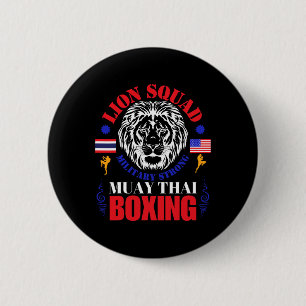 Chapa Redonda De 5 Cm Equipo de León Tailandia Kickboxing Muay Thai Mma