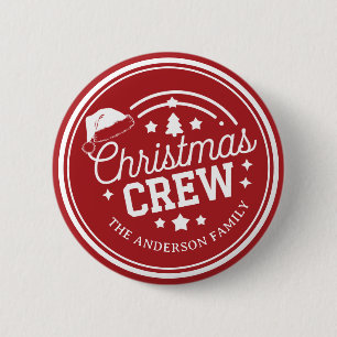 Chapa Redonda De 5 Cm Equipo de Navidad diy personalizado rojo
