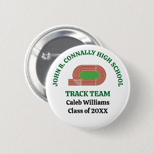 Chapa Redonda De 5 Cm Equipo de pista verde personalizado para corredor