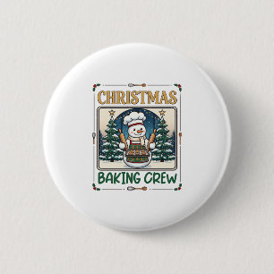Chapa Redonda De 5 Cm Equipo de Repostería Navideña Muñeco de Nieve Chef