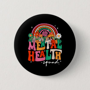 Chapa Redonda De 5 Cm Equipo de Salud Mental Boho Arcoíris Conciencia de