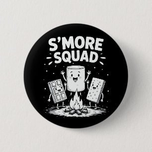 Chapa Redonda De 5 Cm Equipo de S'mores Camping Fuego Cute Marshmallow