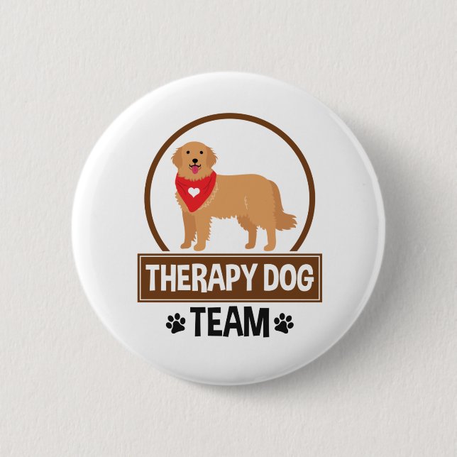 Chapa Redonda De 5 Cm Equipo de Terapia del Perro (Anverso)