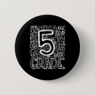 Chapa Redonda De 5 Cm Equipo de tipografía de 5º grado Profesor de quint