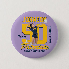 Chapa Redonda De 5 Cm Equipo de voleibol Jersey personalizado número de