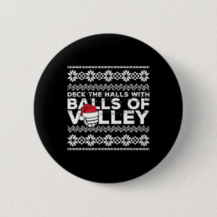 Chapa Redonda De 5 Cm Equipo de voleibol Navidades suéteres feos
