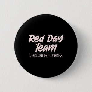 Chapa Redonda De 5 Cm Equipo del Día Rojo Personal Escolar Conciencia de