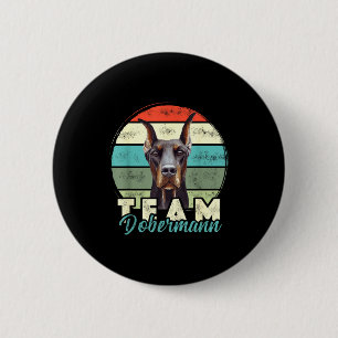 Chapa Redonda De 5 Cm Equipo Doberman Ropa de Perro Retro Vintage Doberm