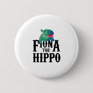 Chapa Redonda De 5 Cm Equipo Fiona el amor Hippopotamuss del hipopótamo