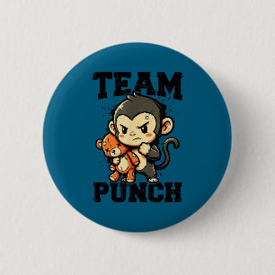 Chapa Redonda De 5 Cm Equipo golpea duro meme de juguete de peluche de m