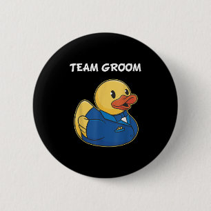 Chapa Redonda De 5 Cm Equipo Novio Pato de Goma Fiesta Chicos Despedida