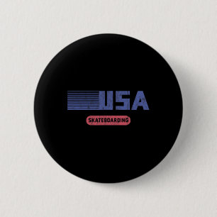 Chapa Redonda De 5 Cm Equipo Retro Usa Americano Patinaje Vintage