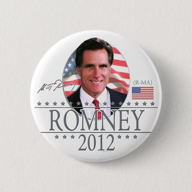 Chapa Redonda De 5 Cm Equipo Romney en 2012 (Anverso)