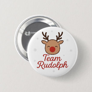 Chapa Redonda De 5 Cm Equipo Rudolph Divertida Navidad Linda