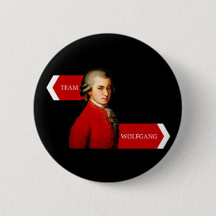 Chapa Redonda De 5 Cm Equipo Wolfgang. Fanático de Wolfgang Amadeus Moz