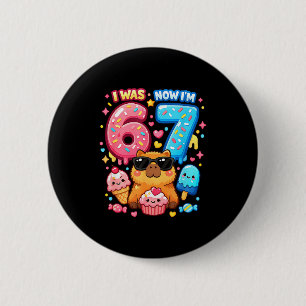 Chapa Redonda De 5 Cm Era 6 7 cumpleaños 67 meme capybara helado kawaii