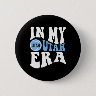 Chapa Redonda De 5 Cm Era del Club de Hockey de Utah Dark Heather Oficia