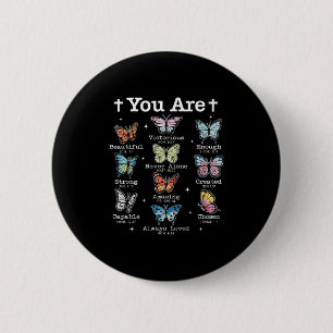 Chapa Redonda De 5 Cm Eres Mariposa Bella Biblia Verse Cristiana