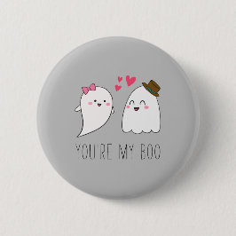 Chapa Redonda De 5 Cm Eres mi Boo Halloween Kawaii Ghost Cute Gray