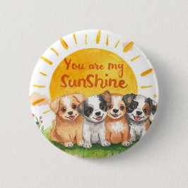 Chapa Redonda De 5 Cm Eres Mi Sol Con Cachorros