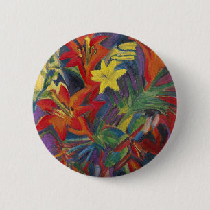 Chapa Redonda De 5 Cm Ernst Ludwig Kirchner sigue viviendo con Lilies.