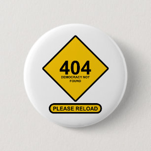 Chapa Redonda De 5 Cm Error 404: Democracia no encontrada