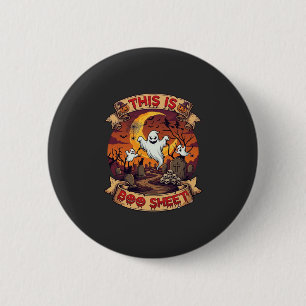 Chapa Redonda De 5 Cm Es Boo Sheet Halloween Fantasma Cementerio Calabaz