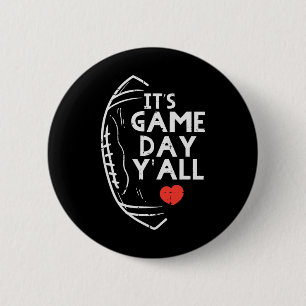 Chapa Redonda De 5 Cm Es Día de Partido American Football Deportes Hombr