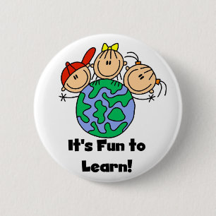 Chapa Redonda De 5 Cm Es diversión a aprender