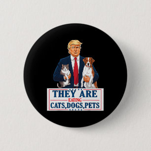 Chapa Redonda De 5 Cm Es Divertido Que Están Comiendo Los Perros Los Gat