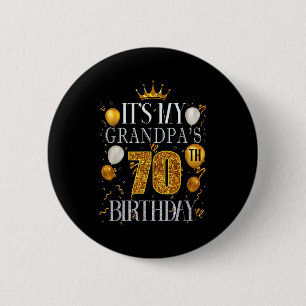 Chapa Redonda De 5 Cm Es el 70 cumpleaños de mi abuelo Feliz cumpleaños