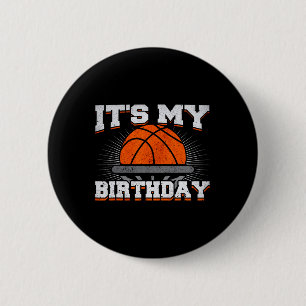 Chapa Redonda De 5 Cm Es el cumpleaños del jugador de Bysketbyll