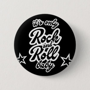 Chapa Redonda De 5 Cm Es El Único Rock And Roll Baby Con Las estrellas