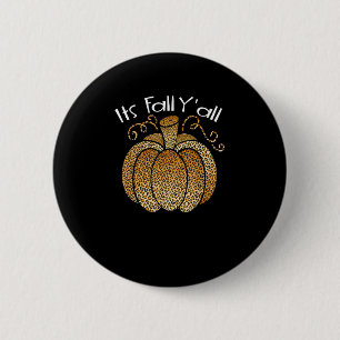 Chapa Redonda De 5 Cm Es Fall Y'all Leopard Print Pumpkin Rustic Happy
