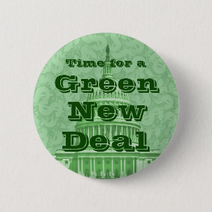 Chapa Redonda De 5 Cm Es hora de un nuevo acuerdo verde