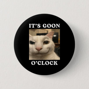 Chapa Redonda De 5 Cm Es la hora del Goon Gato Divertido