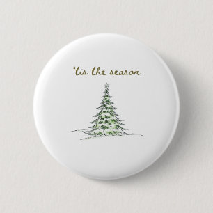 Chapa Redonda De 5 Cm Es La Temporada Árbol De Navidad Debbie Groovy San