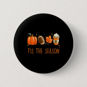Chapa Redonda De 5 Cm Es La Temporada Otoño Fútbol Americano Calabaza Ca
