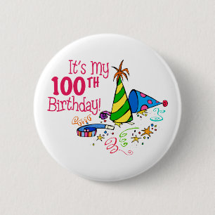 Chapa Redonda De 5 Cm Es mi 100o cumpleaños (los gorras del fiesta)
