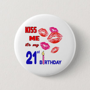 Chapa Redonda De 5 Cm Es mi 21ro cumpleaños