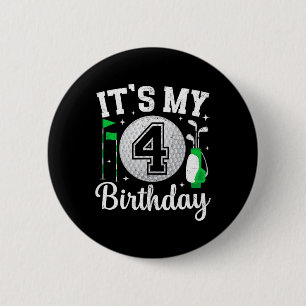 Chapa Redonda De 5 Cm Es mi 4º cumpleaños de golf Jugador de golf de 4 a