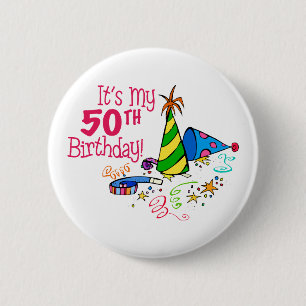 Chapa Redonda De 5 Cm Es mi 50.o cumpleaños (los gorras del fiesta)
