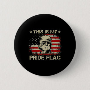 Chapa Redonda De 5 Cm ¿Es mi bandera del orgullo Trump 2024 bandera amer