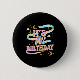 Chapa Redonda De 5 Cm Es Mi Cumpleaños Chicas Mujeres Groovy Coquette Cu
