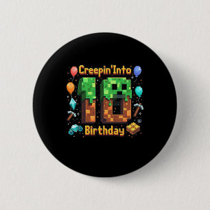 Chapa Redonda De 5 Cm Es Mi Cumpleaños Número 10 Niño Jugador Colándose