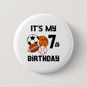 Chapa Redonda De 5 Cm Es mi cumpleaños número 7 de fútbol Sketll Vender 