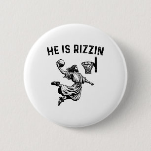 Chapa Redonda De 5 Cm Es Rizzin Jesús Basketball Cristiano Religioso