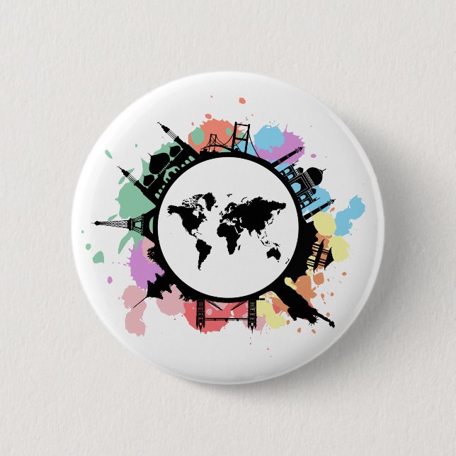 Chapa Redonda De 5 Cm Es tiempo de viaje (Anverso)