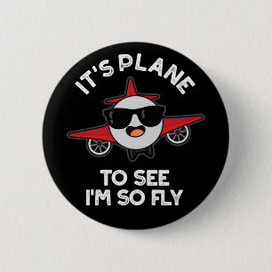 Chapa Redonda De 5 Cm Es un avión para ver que soy tan volador avión Pun