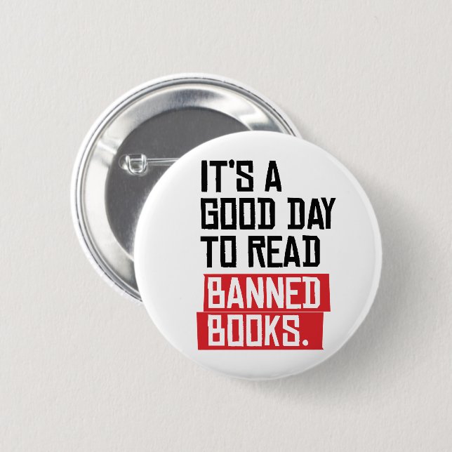 Chapa Redonda De 5 Cm Es un buen día para leer libros prohibidos (Anverso y reverso)